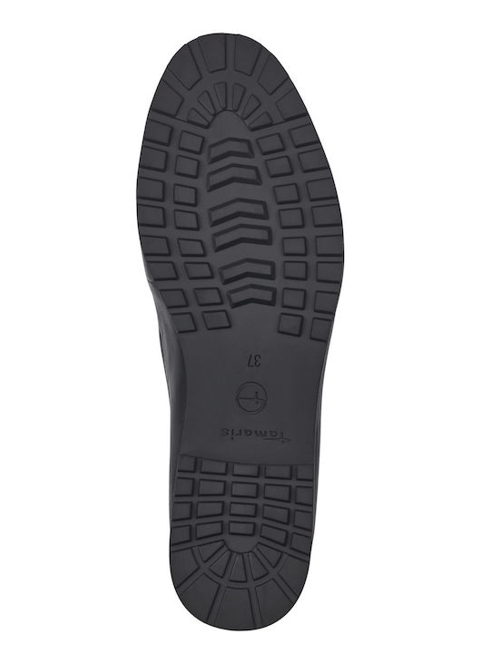 Leather Women's Moccasins in Black Color