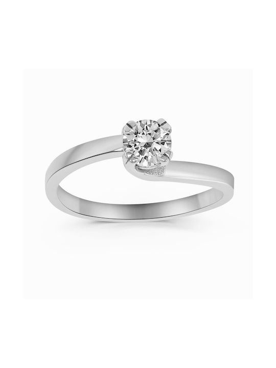 Antwnakakis Single Stone from White Gold 14K