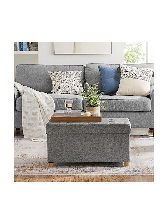 Stool Bench Stool With Storage Space Wooden Gray 76x38x40cm