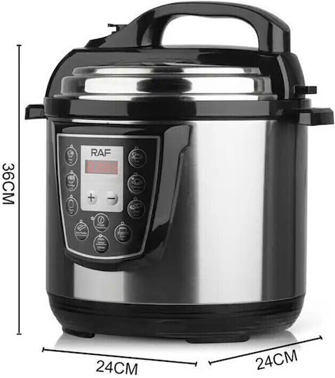 Raf Πολυμάγειρας 1000W με Χωρητικότητα 6lt Ασημί