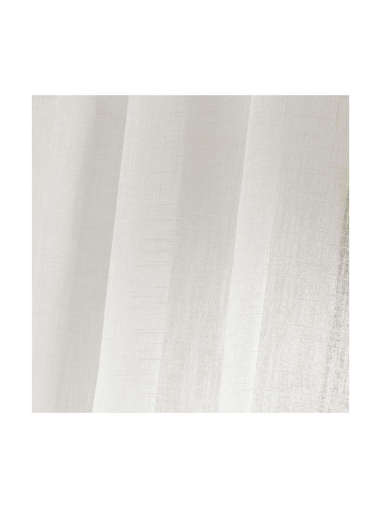 Κουρτίνα Παραθύρου με Τιράντες L-c Haltona Λευκή 60x120εκ.