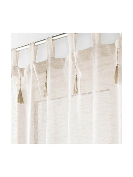Douceur d'Intérieur Curtain with Tab Top L-c Dalila Beige 140x240cm