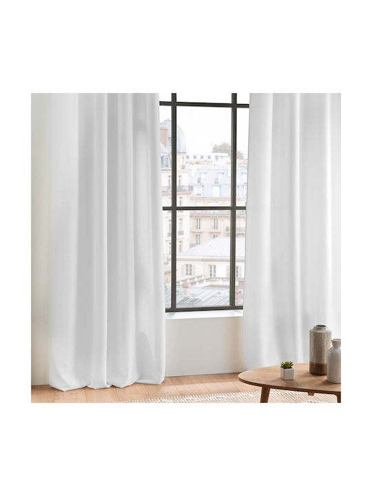 Curtain With Tab Top L-c Essentiel White 140x260cm