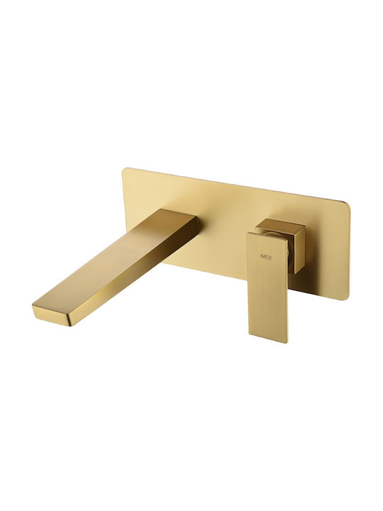Imex Built-in Mixer & Spout Set for for Bathroom Sink 1 Exit Gold