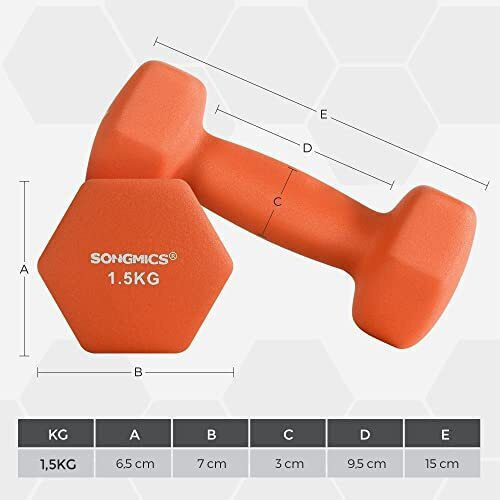 Songmics Σετ Βαράκια Εξάγωνα από Νεοπρένιο 2 x 1.5kg