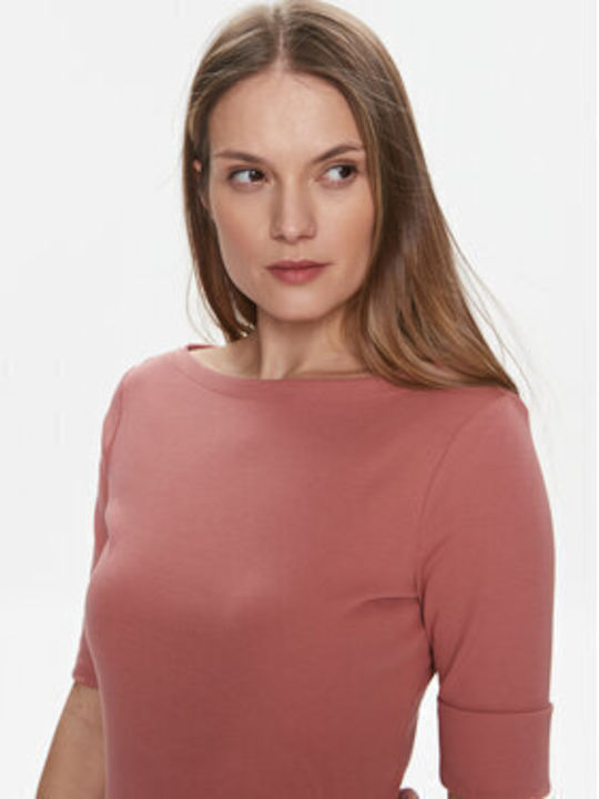 Women's Blouse Cotton with 3/4 Sleeve Pink