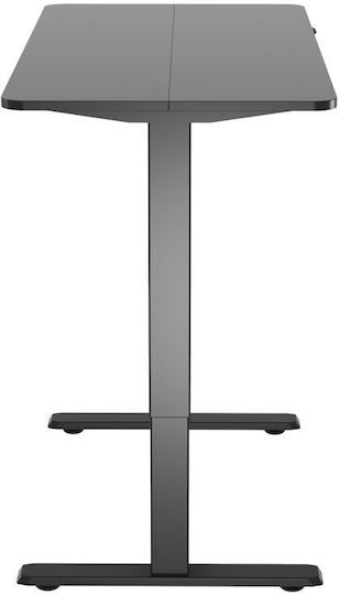 Desk Wooden Black with Metal Legs & Adjustable Height 118x60x120cm