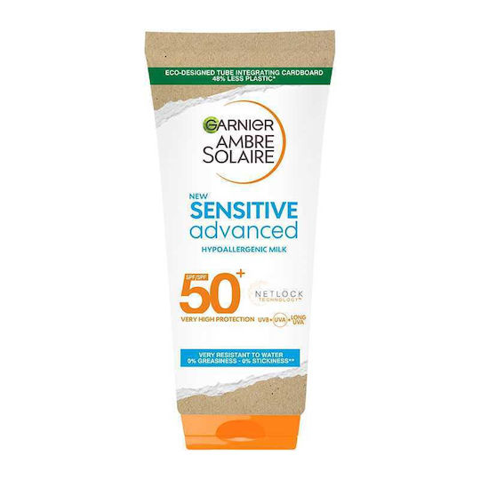 Garnier Ambre Solaire Advanced Sensitive Cremă Solară Waterproof Pentru Corp SPF50 200ml