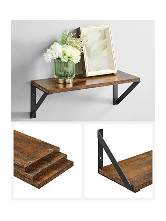 Raft De Perete Rustic Maro Și Negru 35x15x12cm