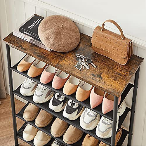 Stoff Schuhschrank 75x30x91cm