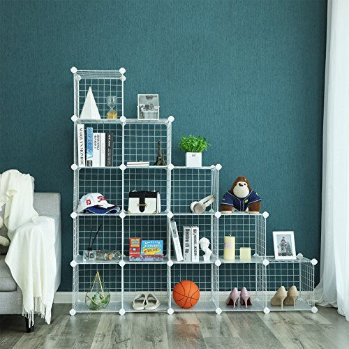 Metallic Shoe Organizer White 123x31x123cm