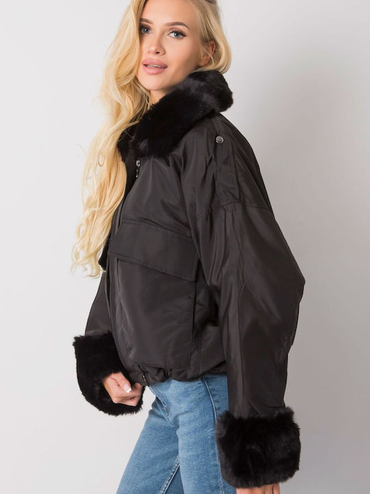 NM Women's Short Puffer Jacket for Winter Black