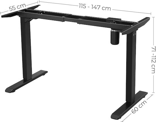 Songmics Schreibtischbasis aus Metall mit Regulator Black 147x55x112cm