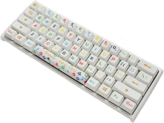 Ducky X SOU SOU One 2 Gaming Μηχανικό Πληκτρολόγιο 60% με Cherry MX Silver διακόπτες και RGB φωτισμό (Αγγλικό US) Λευκό