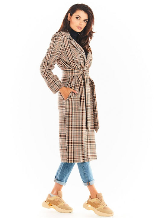 Awama Women's Midi Coat Brown