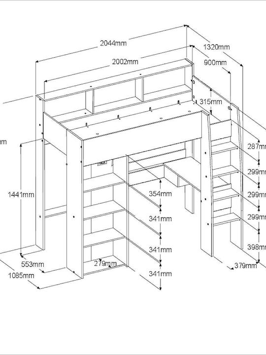 Sleter Υπερυψωμένο Μονό για Στρώμα 90x200cm Sleter Υπερυψωμένο Μονό για Στρώμα 90x200cm