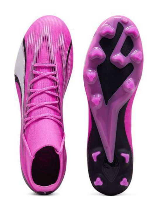 Puma Ultra Pro High Football Shoes FG/AG with Cleats Pink