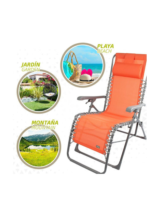 Deckchair Metallic Orange 73x62x106cm.