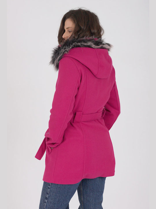 Half coat with hood and zipper