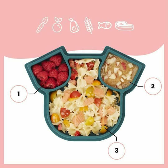 Babymoov Baby Food Plate made of Silicone Green