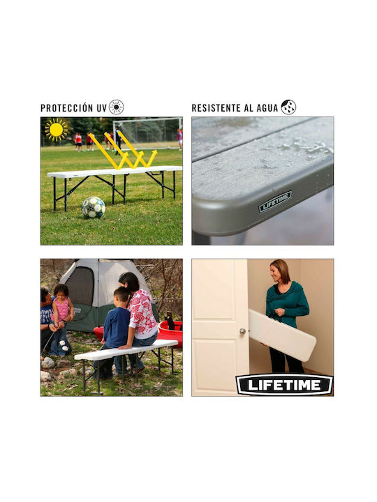 Bancă Exterior Plastic cu Perne 183x42x29cm
