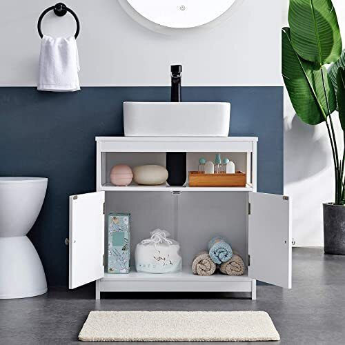 Vasagle Шкаф със Мивка Д60xШ30xВ60см Matte White