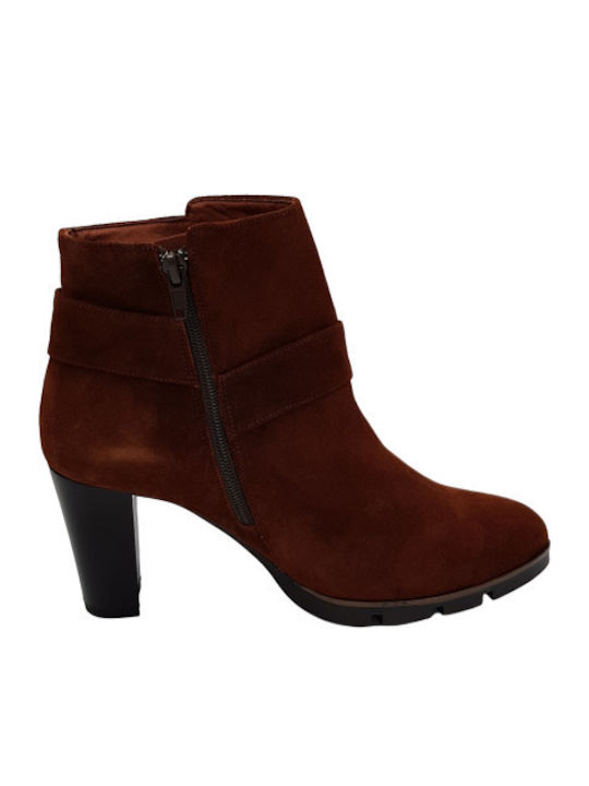 Desiree Shoes Leather Women's Ankle Boots Brown