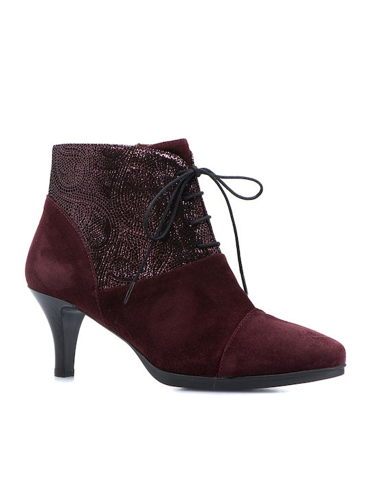 Desiree Shoes Leather Women's Ankle Boots Burgundy