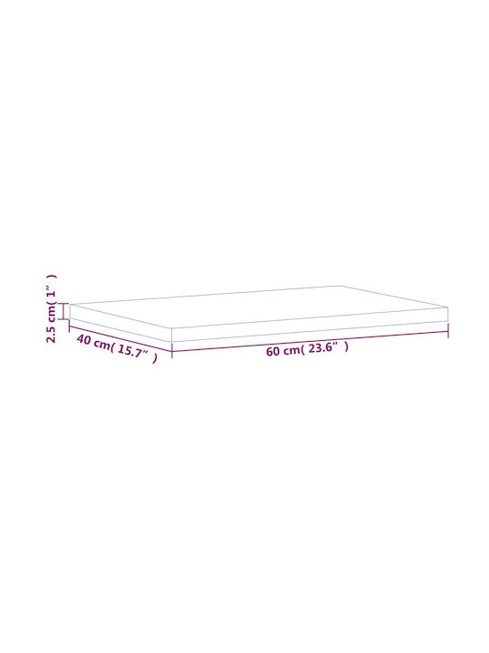 vidaXL Badezimmer-Unterschrank aus Massivholz Beech 60x40x2.5cm 355990 1Stück