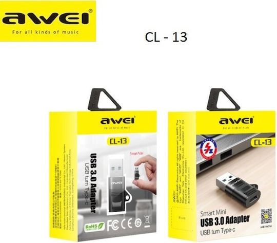 Awei Konverter USB-C männlich zu USB-A weiblich 1Stück 03001LDF00BK