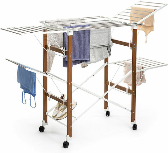 InnovaGoods Dreeyl Uscătoare Rufe Pliere De Pardoseală Pentru Grădină Inox Cu Roți Cu Lungimea Suportului De Uscare A Hainelor 18.7m