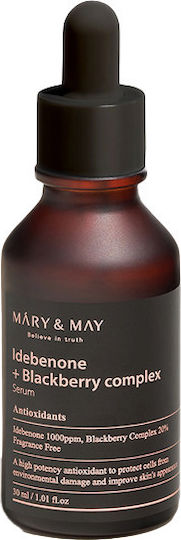 Mary & May Idebenone + Blackberry Complex Anti-aging Serum Face for Detoxification & Radiance 30ml