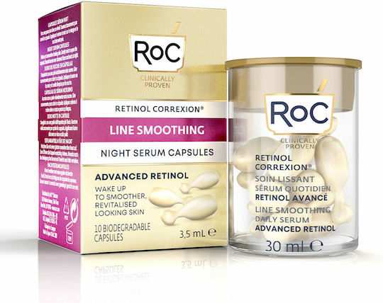 Roc Correxion Line Smoothing Advanced Night Capsules Serum Gesicht mit Retinol für Entgiftung 3.5ml