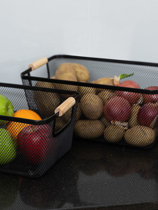 Estia Bamboo Essentials Bread Box Metallic Black 30x21x14cm