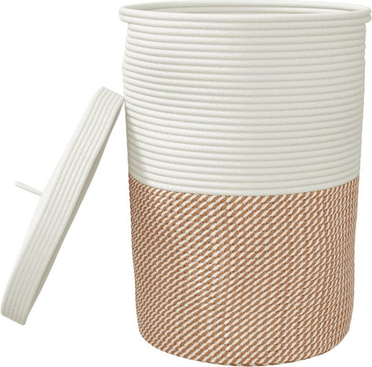 vidaXL Coș de Depozitare Tesatura cu capac Maro 37x37x50cm 1buc