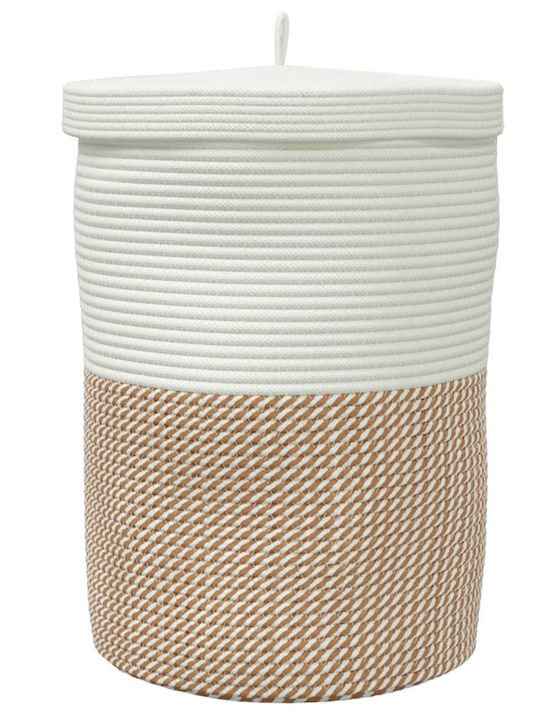 vidaXL Storage Basket Fabric with Lid Brown 37x37x50cm 1pcs