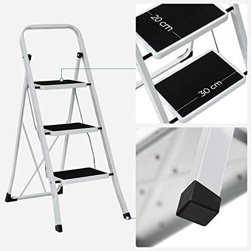 Songmics Ladder Metallic with 3 Steps 105cm