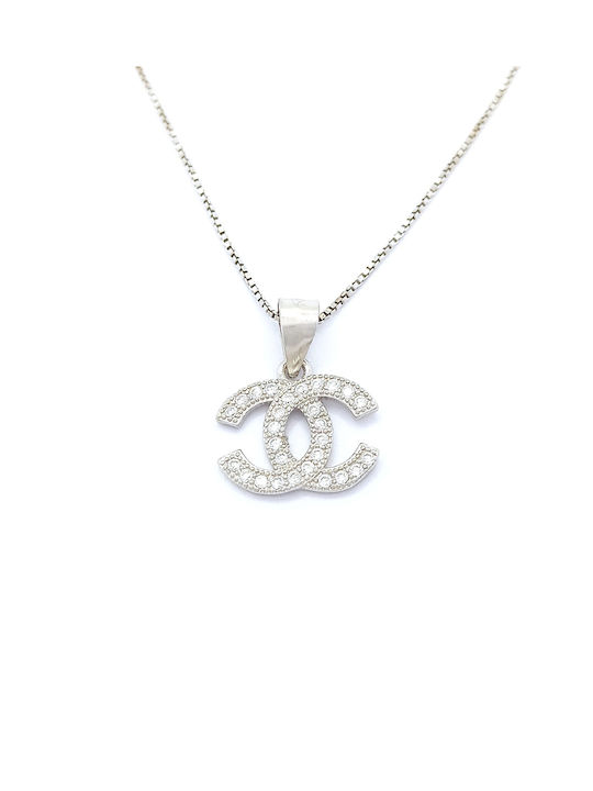 PS Silver Necklace from Silver with Zircon