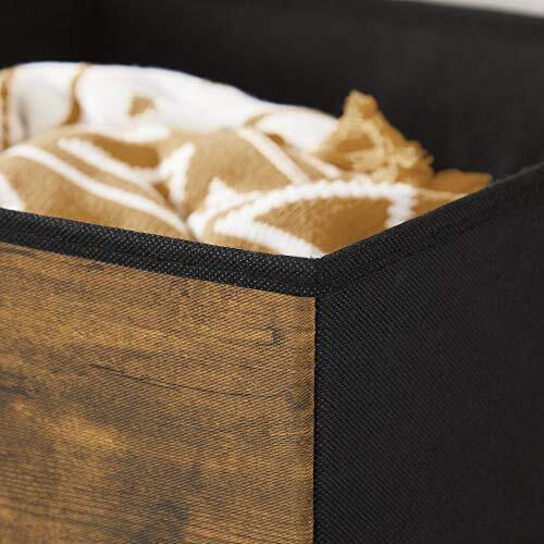 Songmics Stoff Aufbewahrungsbox mit Deckel Braun 30x30x30cm 6Stück