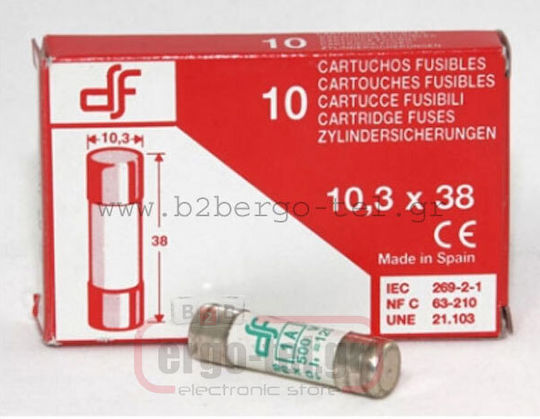 DF electric Safety Cylindrical Porcelain Slow-Blow (054-310382001) 1pcs