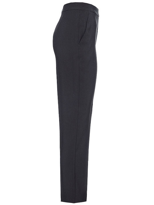 Parano Γυναικείο Ψηλόμεσο Υφασμάτινο Παντελόνι σε Slim Εφαρμογή Μαύρο