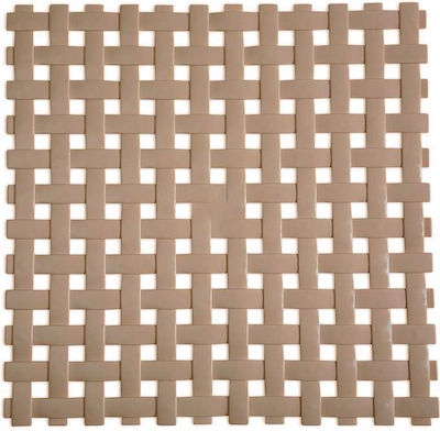 Dimitracas Shower Mat with Suction Cups Brown 54x54cm