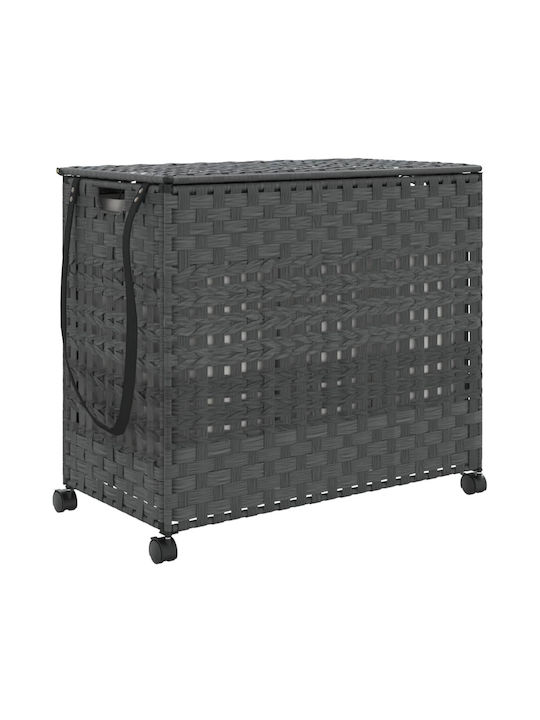 vidaXL Laundry Basket Fabric Folding with Cap 66x35x60cm Gray