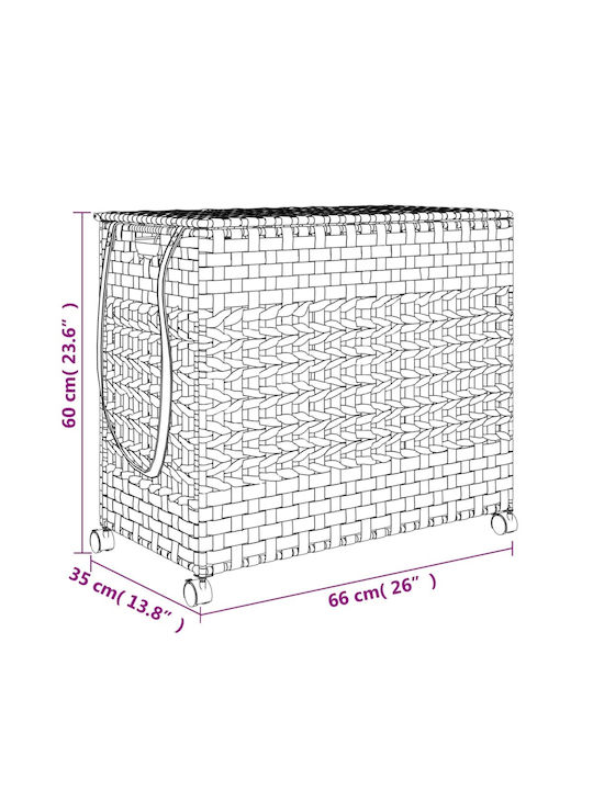 vidaXL Coș De Rufe Din Țesătură Pliabil Cu Capac 66x35x60 Cm Gri