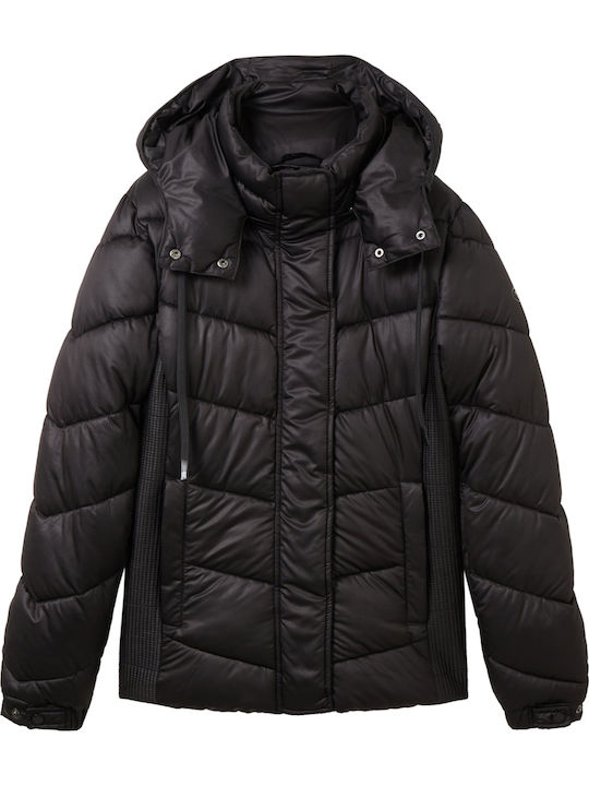 Women's Short Puffer Jacket for Winter Black