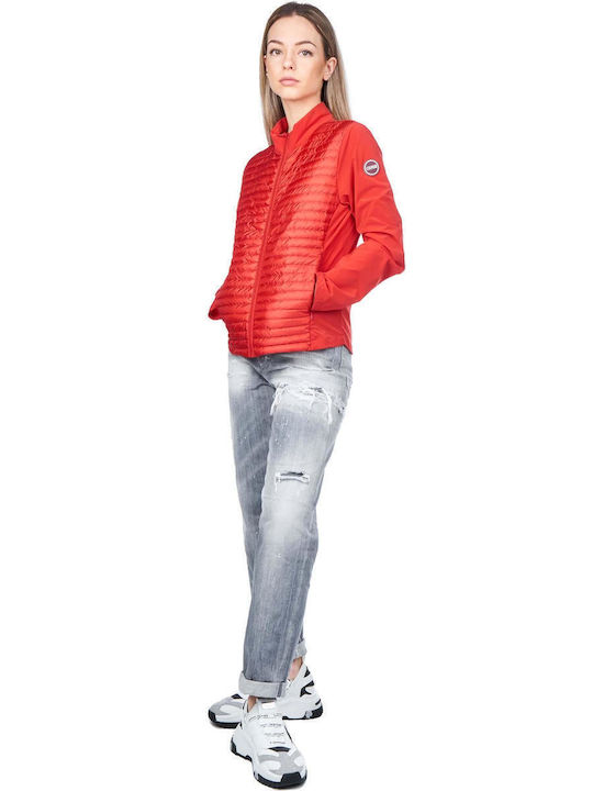 Kurz Damen Puffer Jacke für Winter Rot