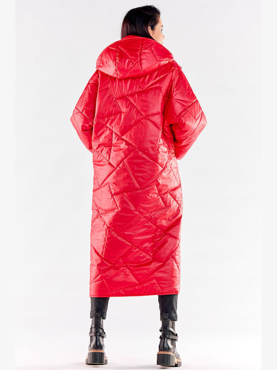 Awama Lang Damen Puffer Jacke Rot