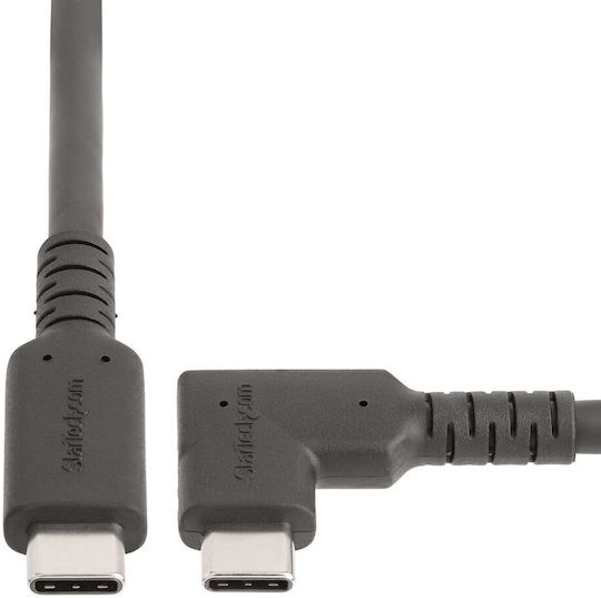 StarTech Angle (90°) USB 2.0 Cable USB-C male - USB-C 100W PD Μαύρο 2m RUSB315CC2MBR