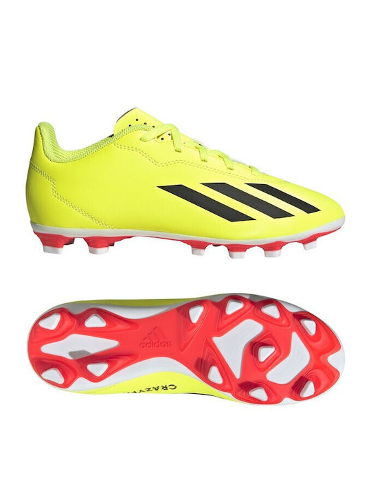Adidas Papuci de fotbal pentru copii X Crazyfast Club cu tălpi Galbene