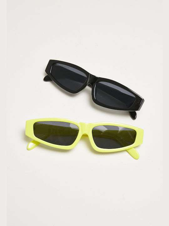 Urban Classics Lefkada 2-Pack Unisex Sunglasses with Plastic Frame Neon Yellow/Black TB4221A-02596